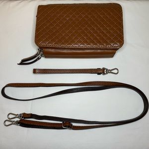 Vera Bradley All in One Crossbody Bag/Wristlet in Brown Leather